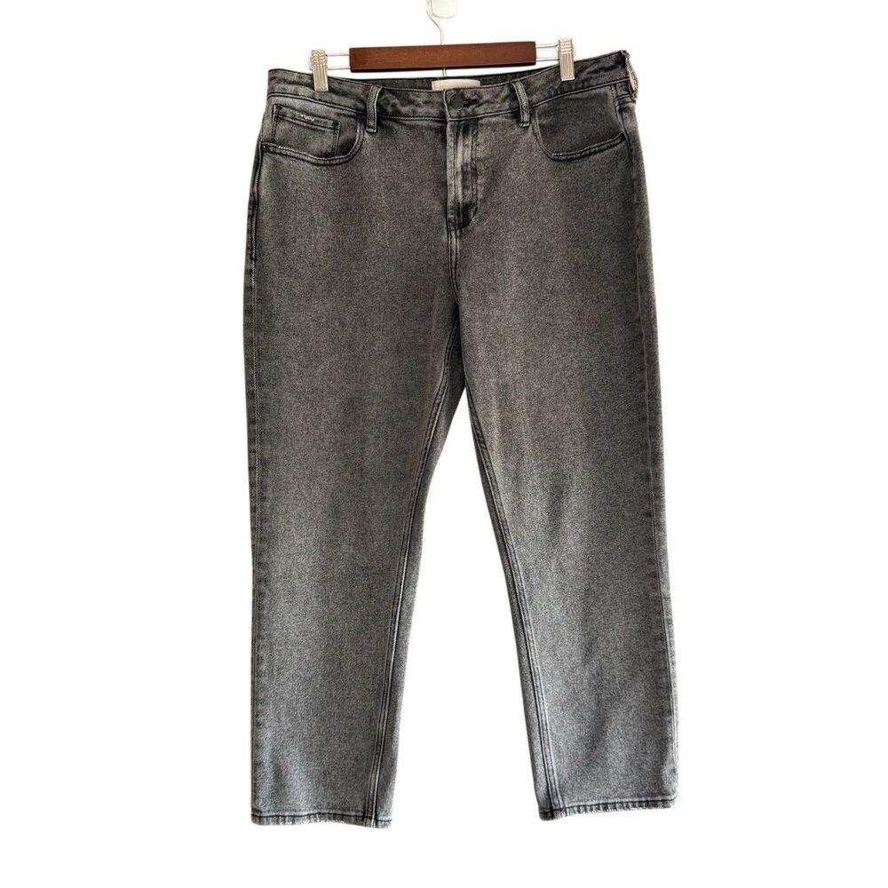 Dear John Blair Straight Jeans Stretch Black Gray Preppy High Rise Ankle Size 32